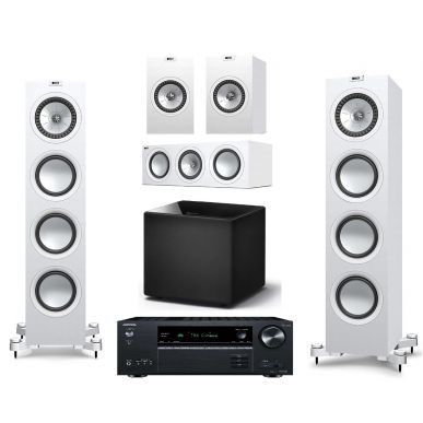 Домашний кинотеатр 5.1 KEF Q950 Satin White + AV-ресивер Onkyo TX-NR6100 B M2